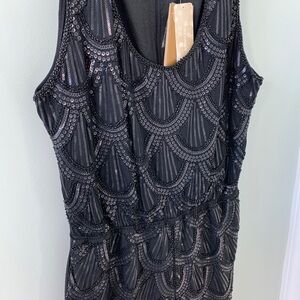 NWT Francesca’s Black Sequin Romper